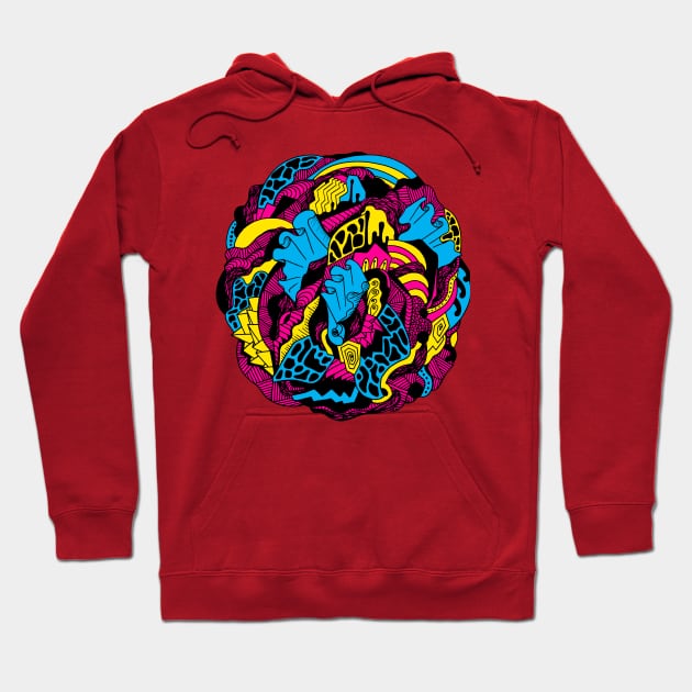 CMYK Abstract Wave of Thoughts No 1 Hoodie by kenallouis